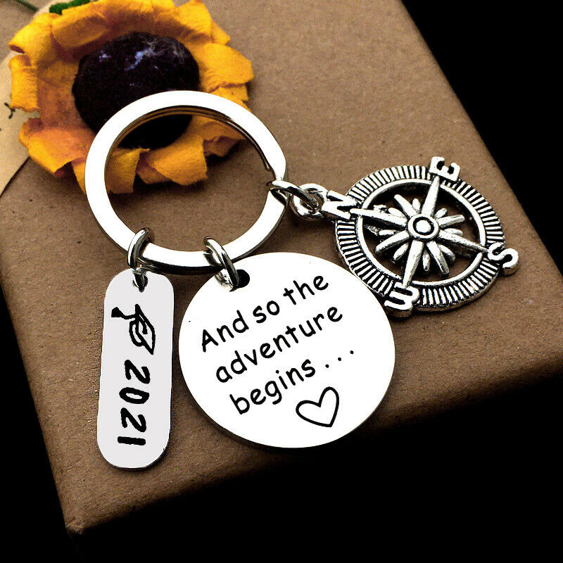 2021 Graduation Commemorative Gift Keychain Compass Doctorial Hat Keyri.l8