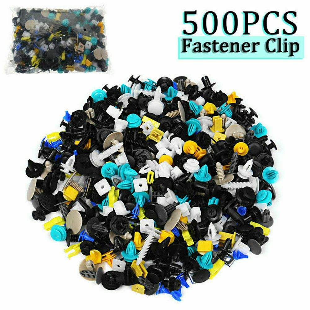 500 x Auto Car Mixed Fastener Clip Bumper Fender Trim Plastic Rivet Door Panel !
