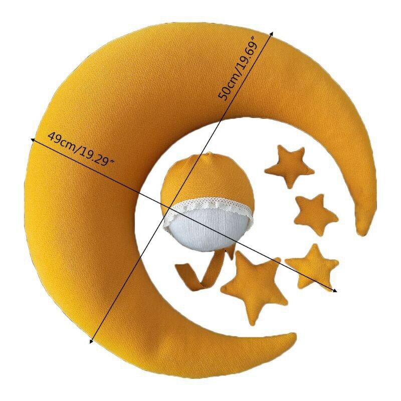 Baby Hat Posing Moon Pillow Stars Set Newborn Photography Props Infants PhotD2L2