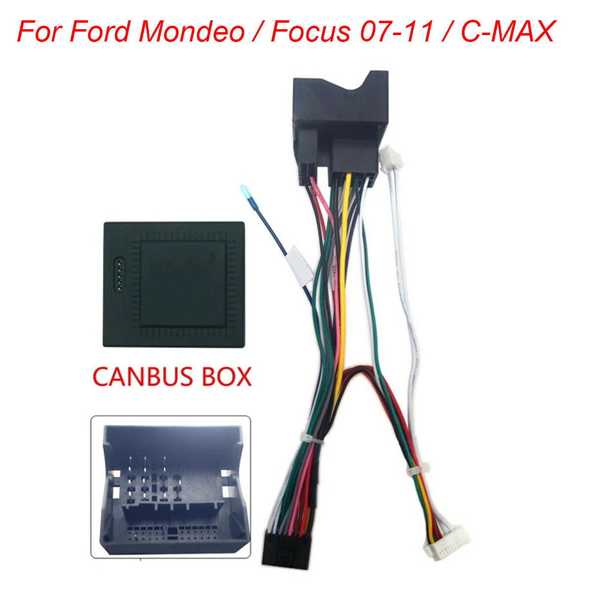 16PIN Car Android Power Cord W/ Canbus Box For Ford Mondeo / Focus 07-11 / C-MAX