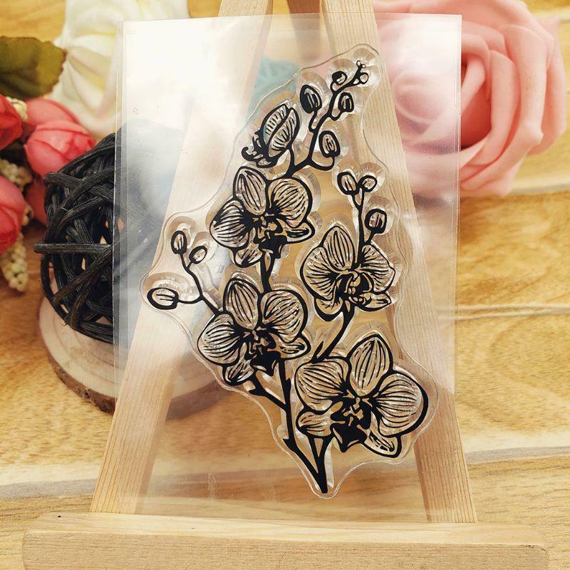 Phalaenopsis Silicone Clear Seal Stamp DIY Scrapbooking Embossing Photo Album