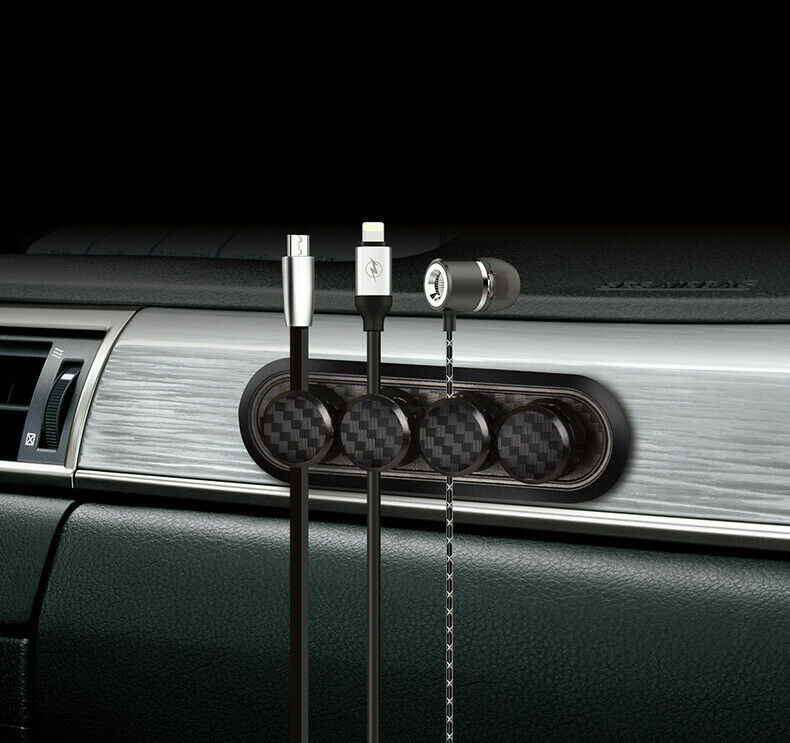 Domestic and car Carbon Fiber Magnetic Cable Organizer USB Cable Management Clip