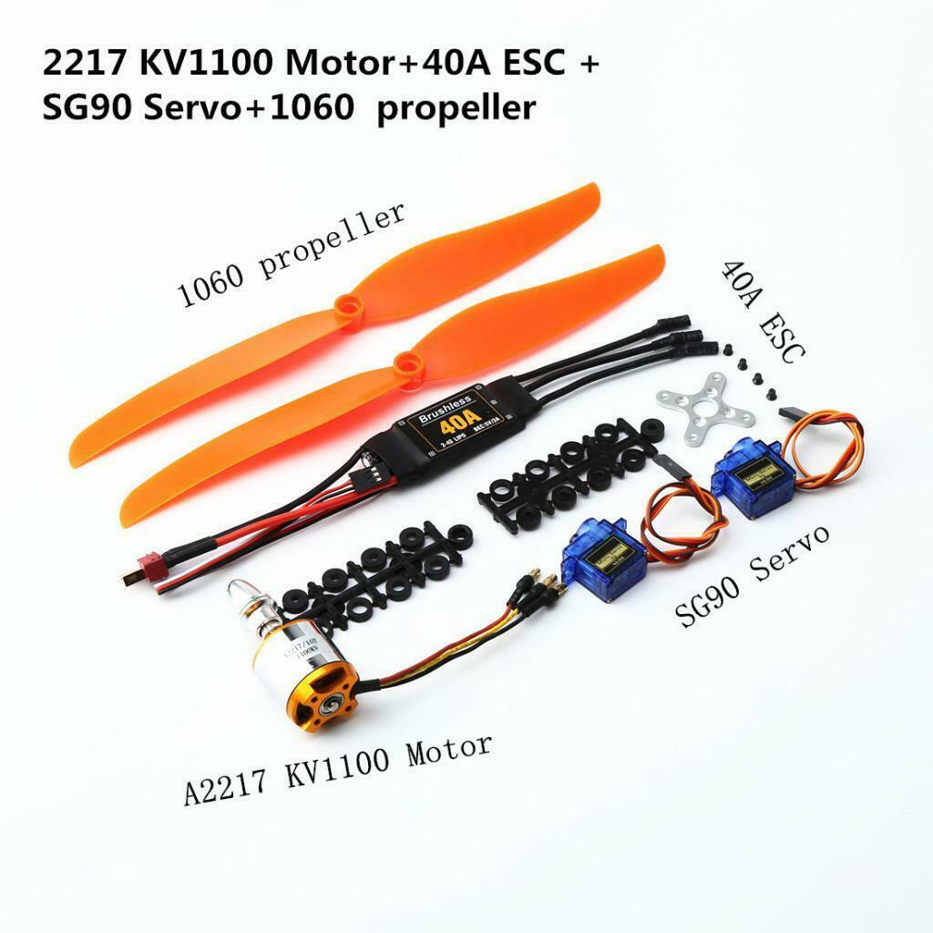RC KV1100 Brushless Motor + 40A ESC + Propeller + 9G Servo Kits For RC AircraftS
