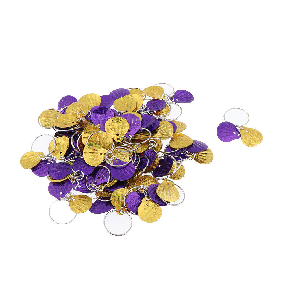 50pc Hair Pendant Circlet Set For Braid DIY Hairstyle Purple+Golden