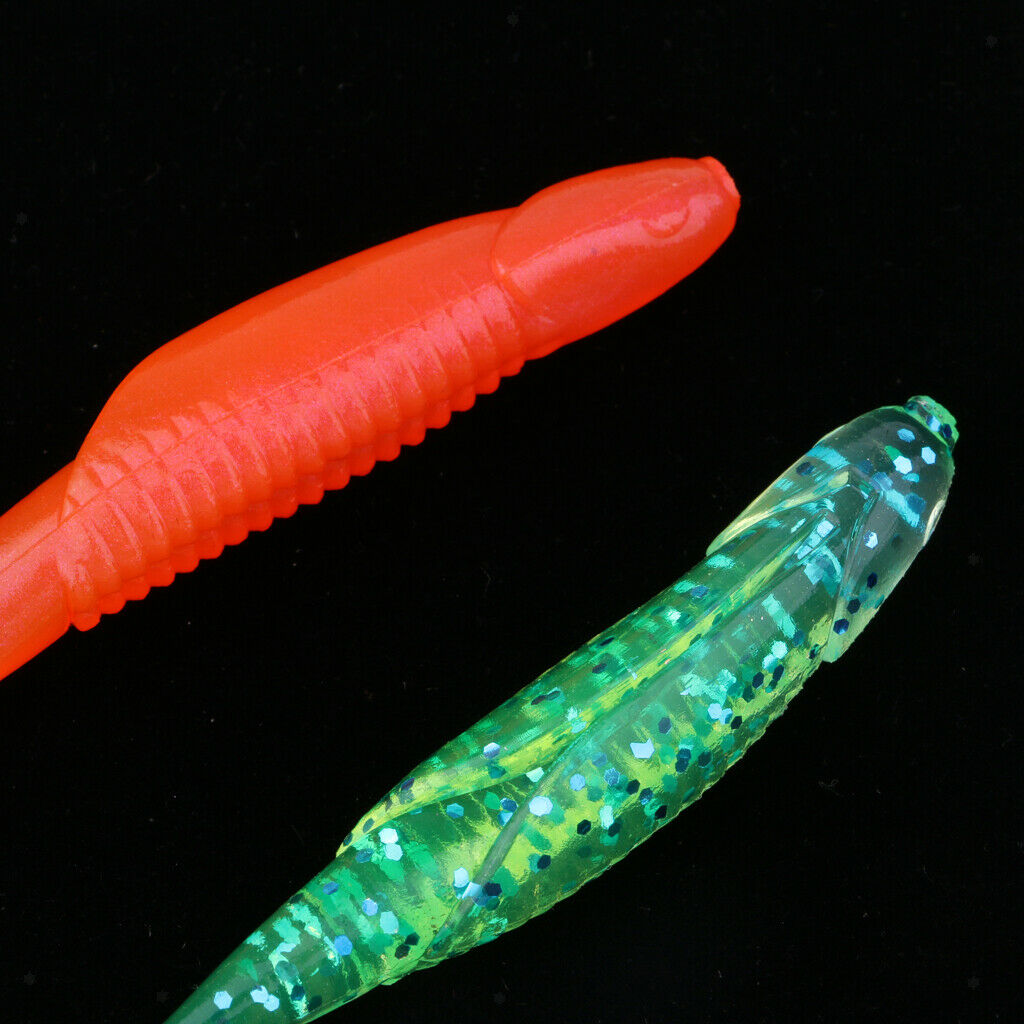 10Pcs Vivid Worms Soft Plastic Artificial Bionics Fishing Bait Lures 9.5cm