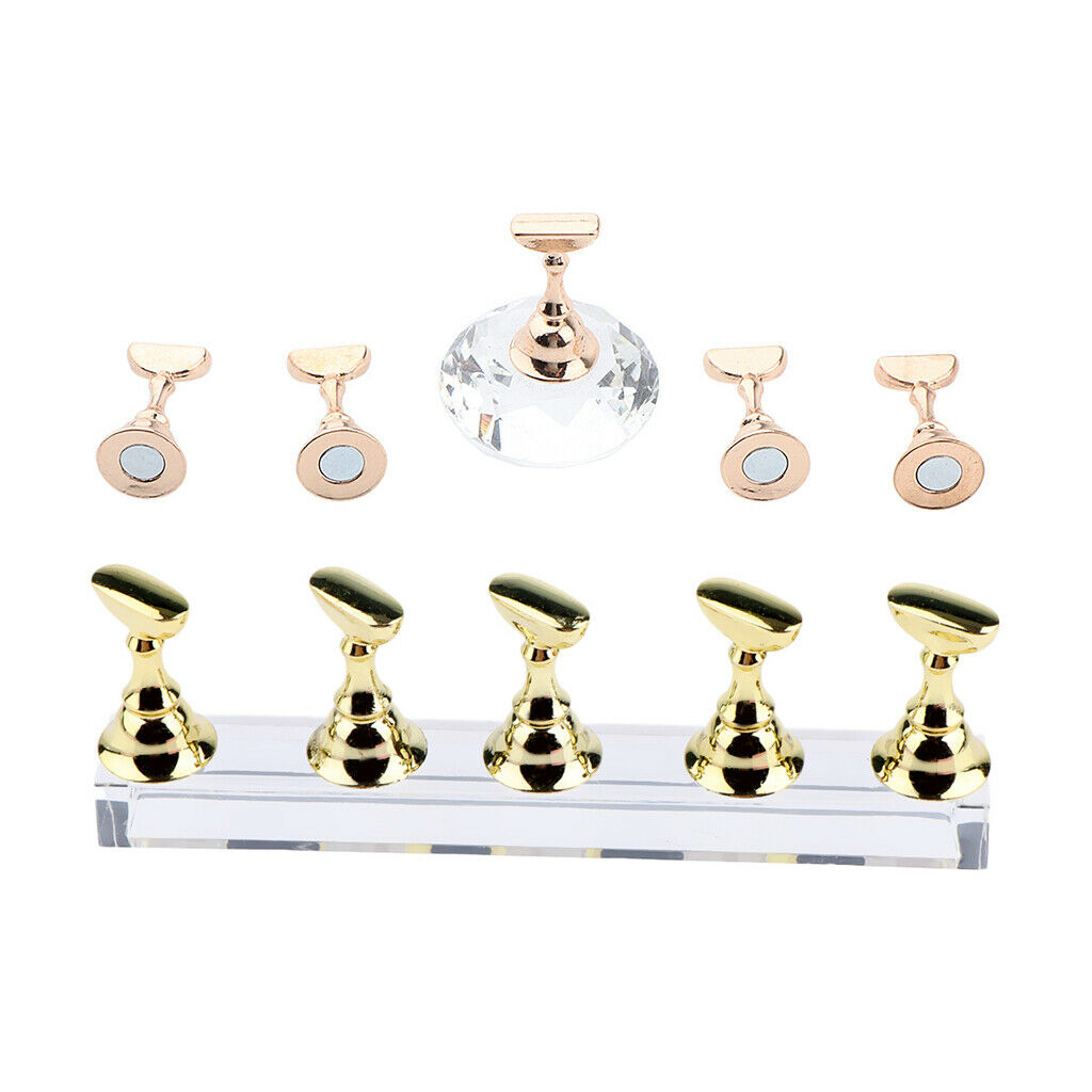 2 Set Nail Tips Practice Display Stand  Crystal Holder For Salon DIY