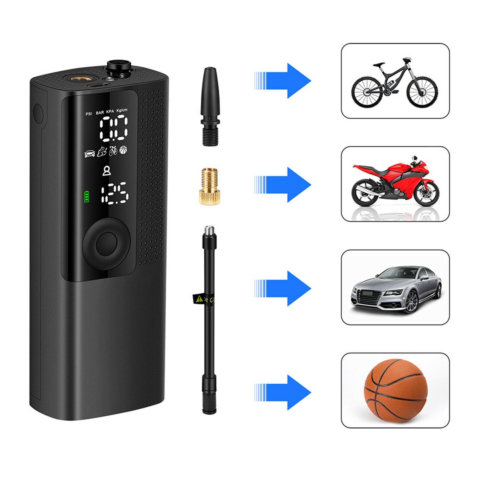 Air Compressor Inflatables Balls Digital Pressure Gauge for Bike Motorcycle