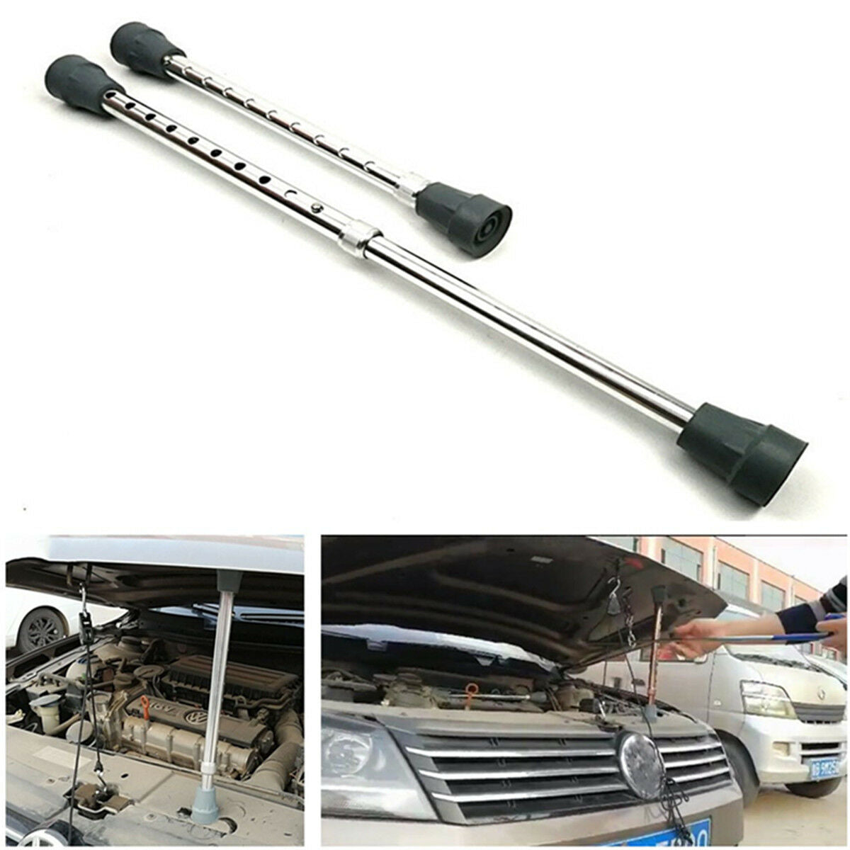 Aluminum Alloy Stretchable Car Engine Hood Prop Rod 15 to 24 Inch Adjustable