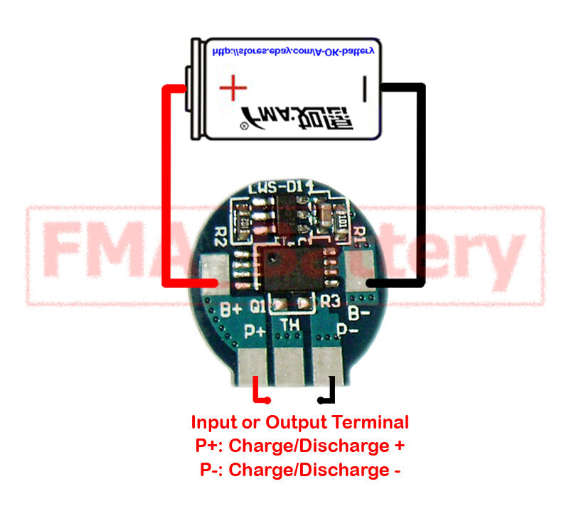 Protection Circuit Module PCM for 18650 17670 16340 Li-ion Battery D:14mm SM107