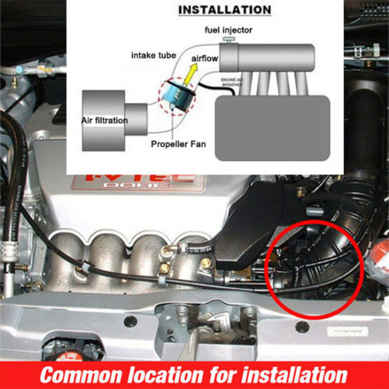 Aluminum Alloy Car Air Intake Turbonator Double Fan Turbine Turbo Gas Fuel Saver