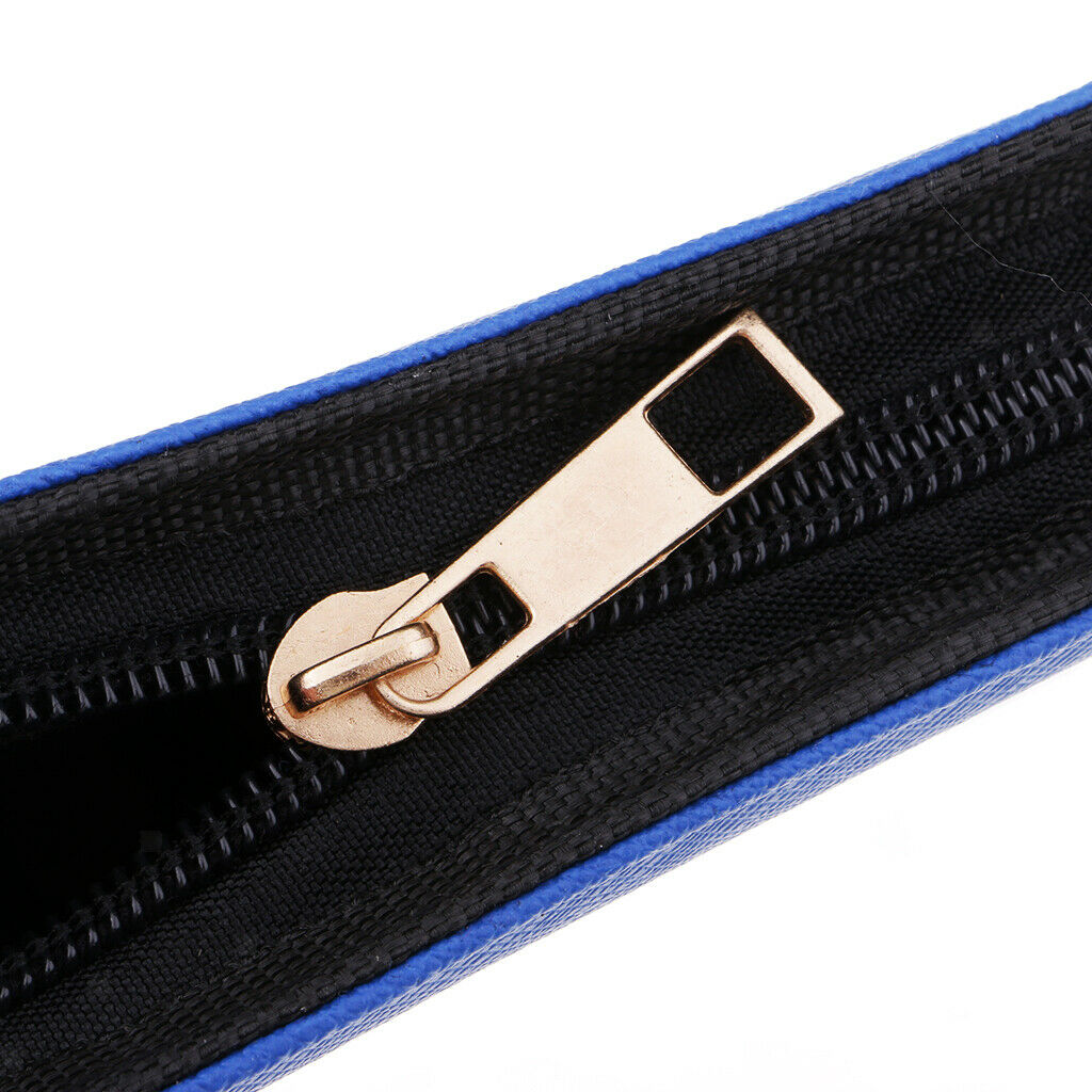 Fountain Pen Leather Pouch Organizer Carrying Case Pen Case for 12 Pens Blue