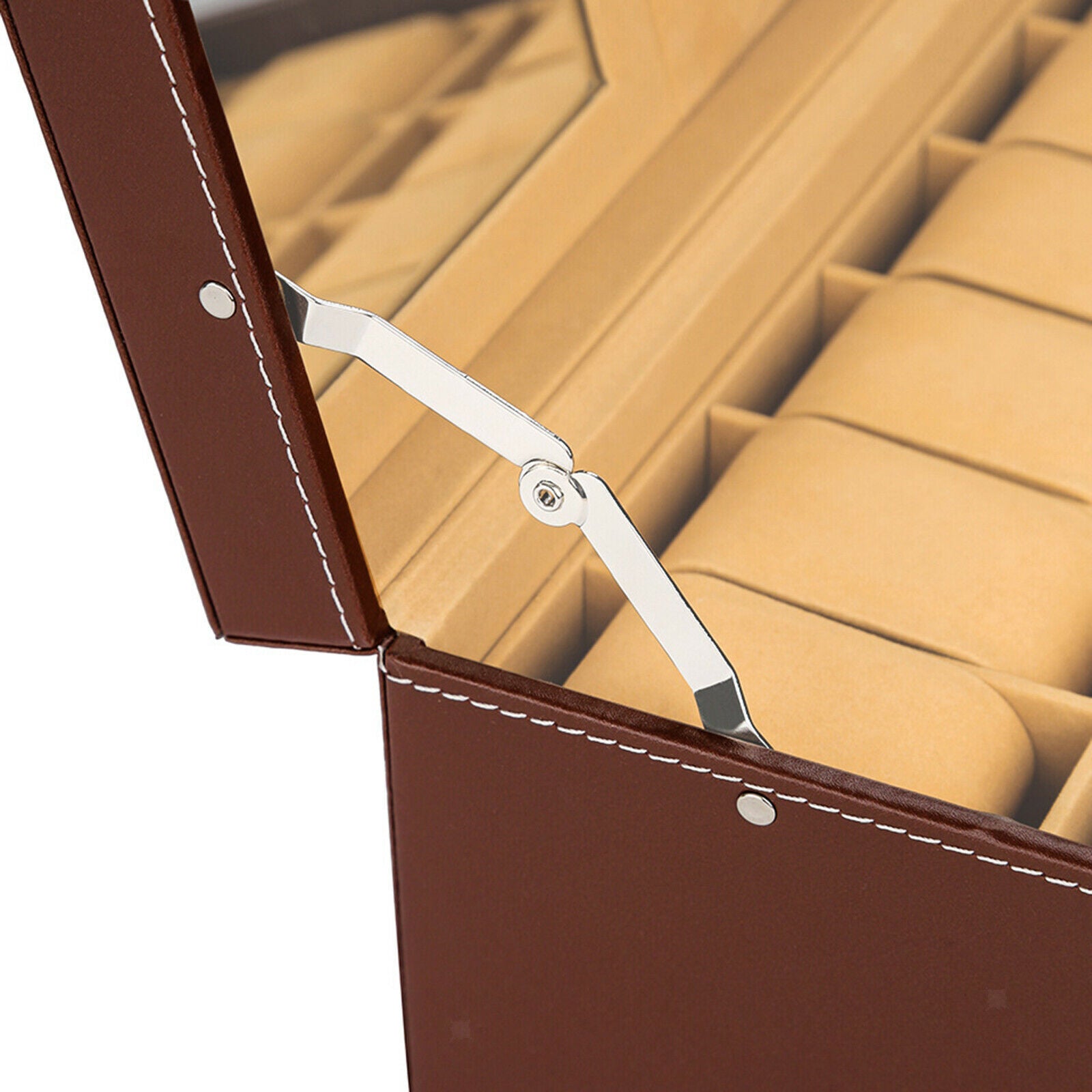 Jewelry Storage Box Double Layer PU Leather Storage Case for Watches Actors