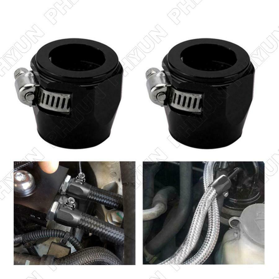 4x Black Aluminum alloy Car Hose Finisher Clamp AN6 Fitting Adapter Universal
