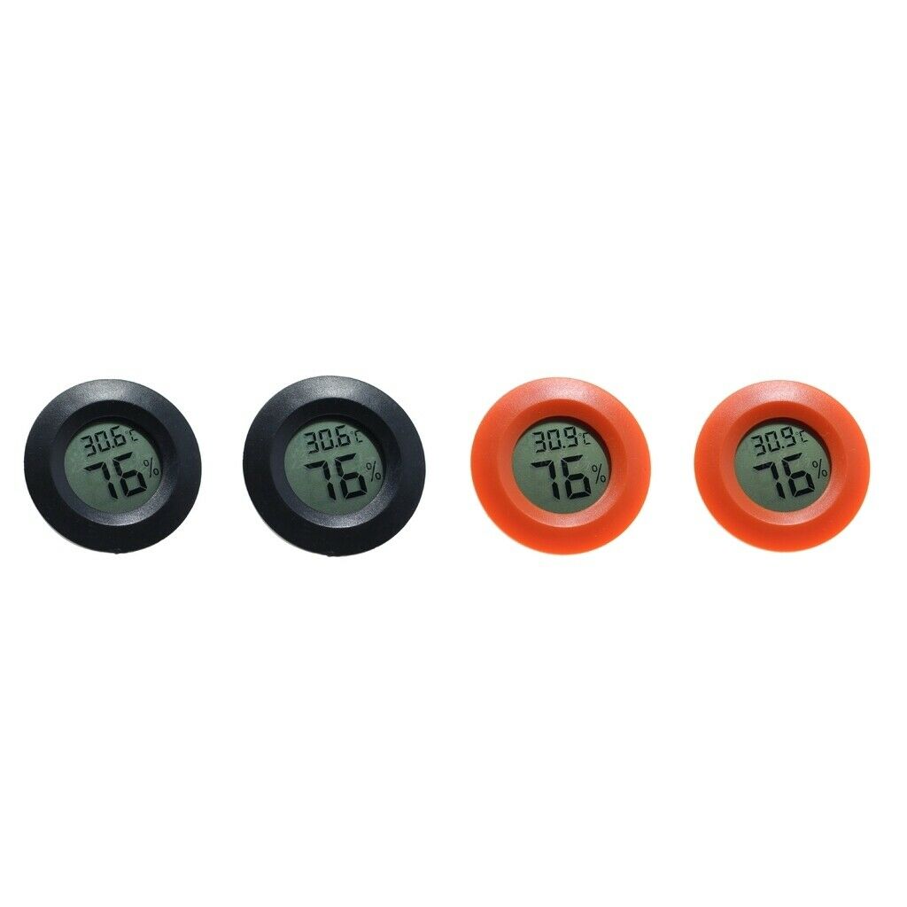 4x Thermometer Humidity Hygrometer Black+Red Reptile Amphibians Supplies