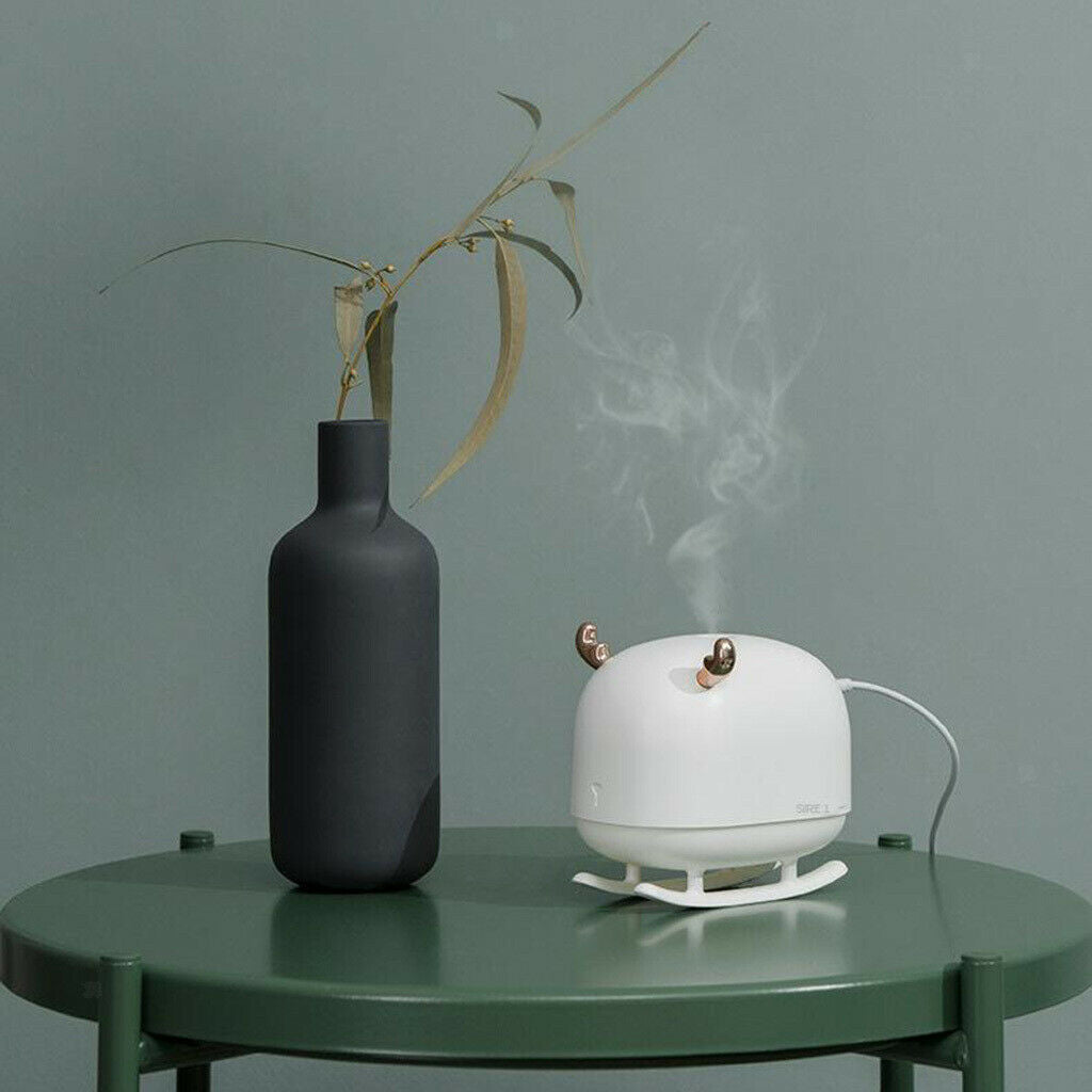 Deer USB Mini Humidifier Steamer with LED Night Light for Baby Kids Office