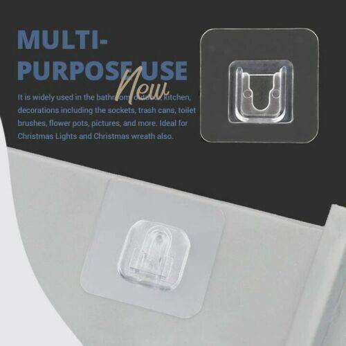 10 Pack Transparent Seamless Adhesive Hook Hanger Traceless Hooks Wall Rack