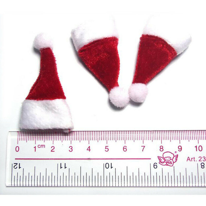 3Pcs 1/12 Scale Christmas Santa Claus Hat Decor Supplies Toys Accessory