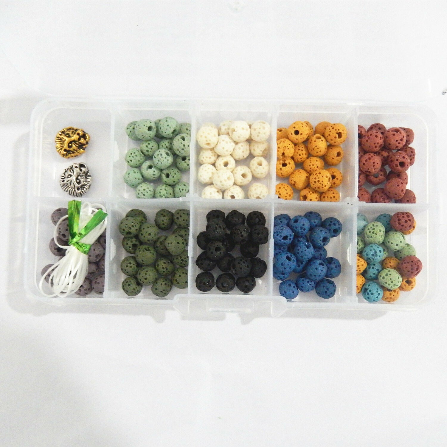 150-pack Natural Lava Rock Stone Spacers Loose Beads Bracelet Jewelry Craft 6mm