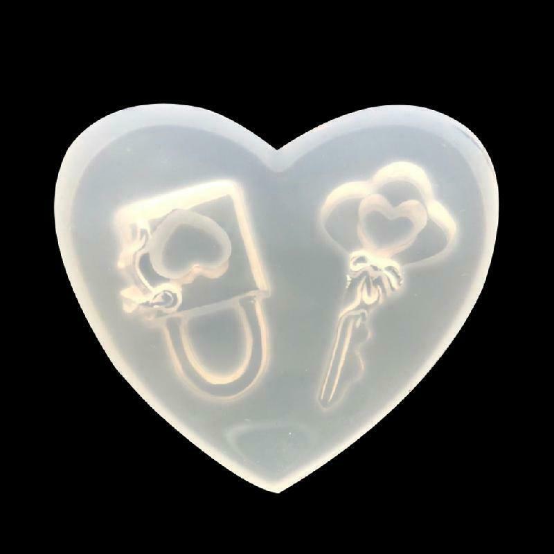 Key Lock Heart Silicone Mold Baking Jewelry Tool Cake Decor DIY Chocolate Mold