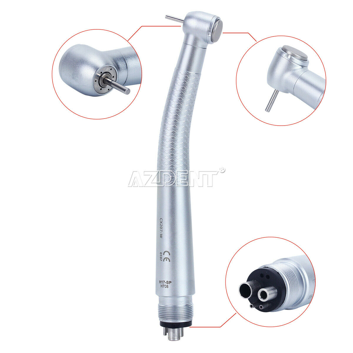 Dental COXO 4 Holes High Speed Standard Push Button 3 Water Spray Handpiece