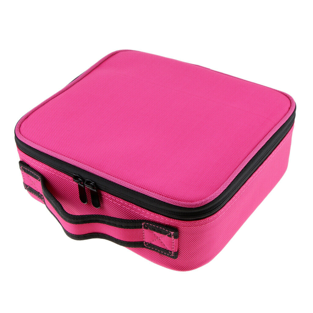 Makeup Organizer Brush Holder Cosmetics Storage Zipper Handbag Box pink