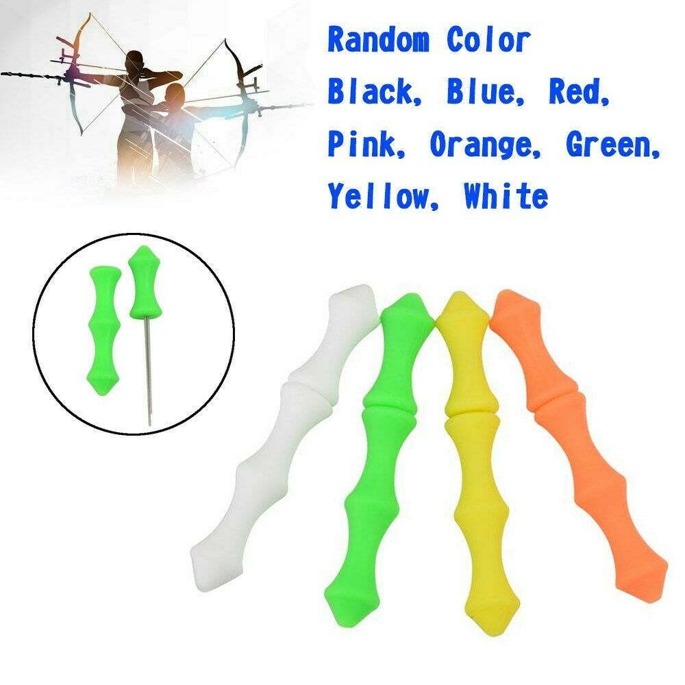 2 Set Archery Finger Guard Tab Glove Silicon Arrow Bow String Protector Gear US'