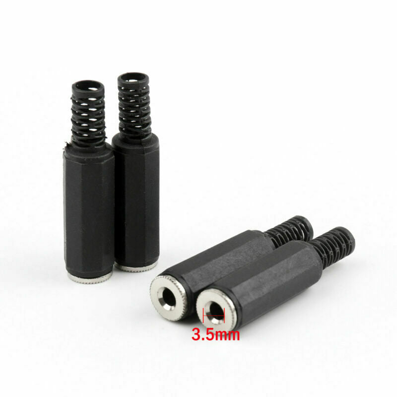 100 Pc 3.5mm Jack Stereo Plastic Female Inline Socket Solder Connectors AT2