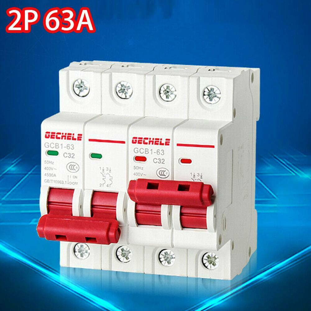 1Pcs Manual Transfer Switch 2P 63A Mts Dual Power Circuit Breaker Mcb 50Hz/60Hz