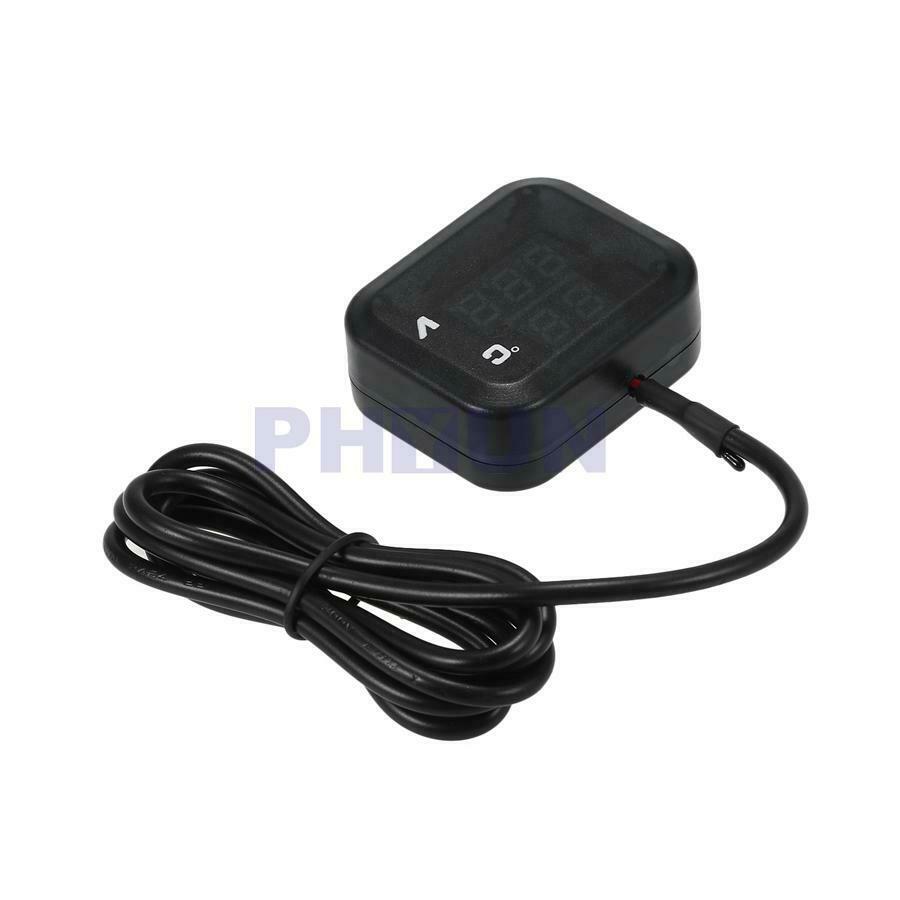 12V Motorcycle Digital Water Temp Gauge Voltmeter LCD Display with USB Charger