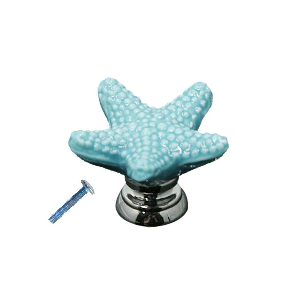 Beach Starfish Knob Pull Door Drawer Cabinet Cupboard Dresser Handle - Blue