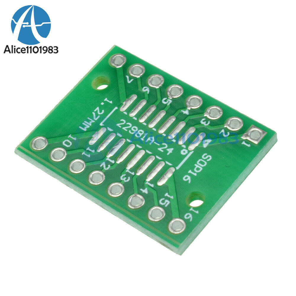 50PCS SOP16 SSOP16 TSSOP16 To DIP16 0.65/1.27mm IC Adapter PCB Board top