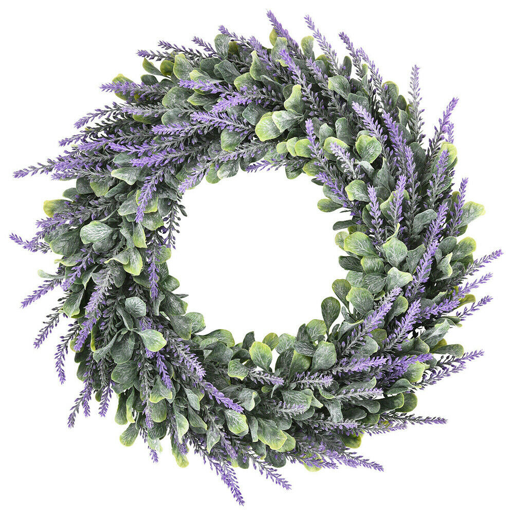 Artificial Wreaths Lavender Summer Purple Wreath Front Door Indoor Wall Decor UK