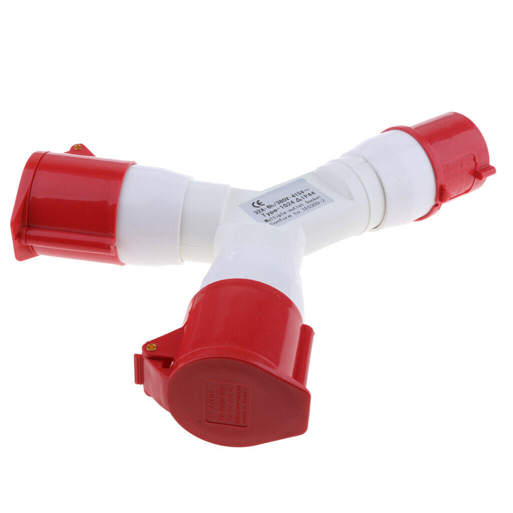 380V-415V 32A 4 Pin Industrial Plug Socket Waterproof Connector 3P+E Red