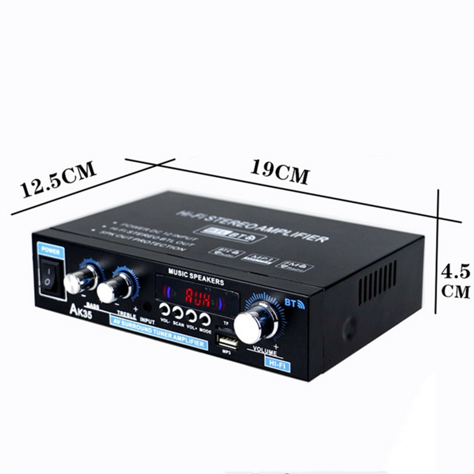 Professional Mini 90W + 90W Audio Power Amplifier Receiver for Car CD DVD US