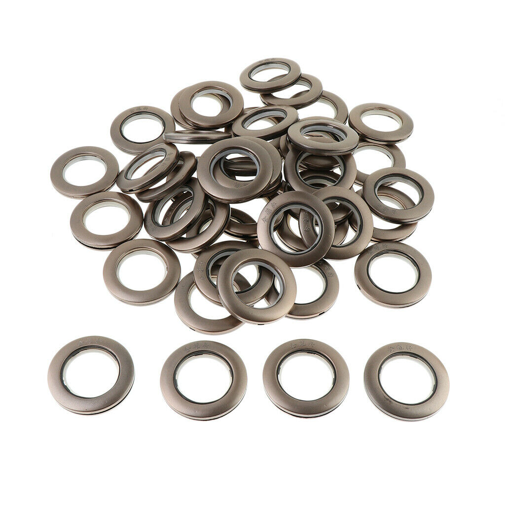 Plastic Curtain Rings for Bathroom Shower Window Rod,Pack of 45 Cofffee