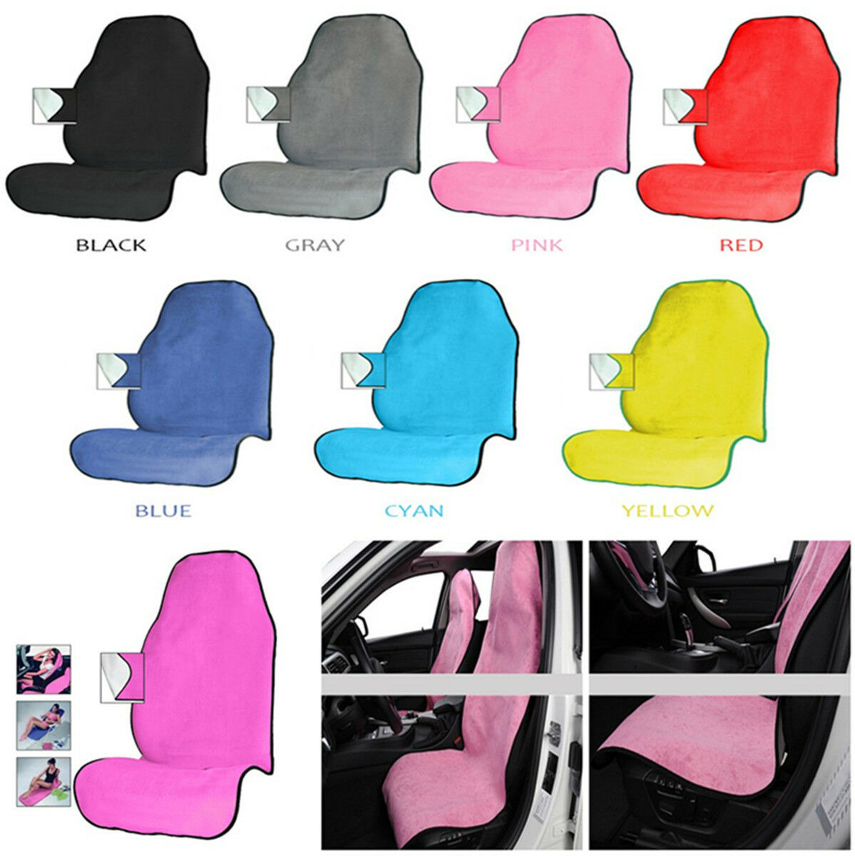Pink Microfiber Sweat Towel Seat Mat for Fitness Beach Cushion Car Seat Pet Mat