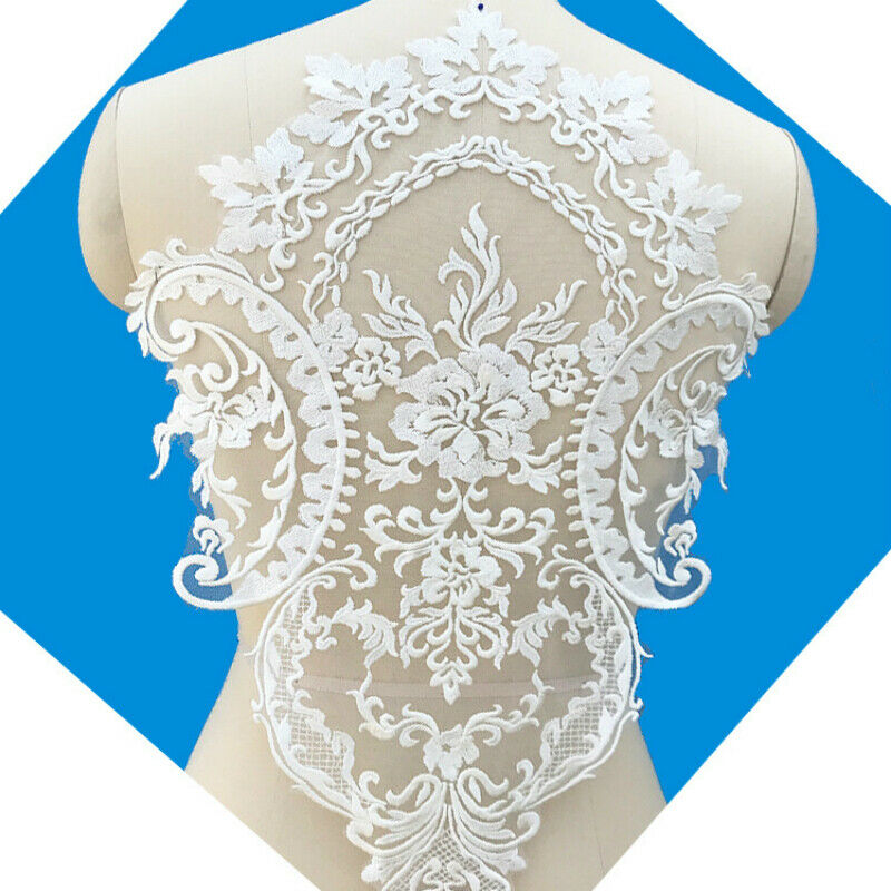 Large Applique Lace Flower Embroidery Patch Motif Trimming Wedding Dress DIY