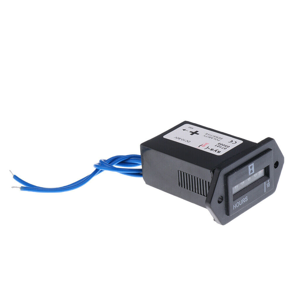 Car Truck Quartz 99999.9 10-80V Outboard Hour Meter for Engine Generator