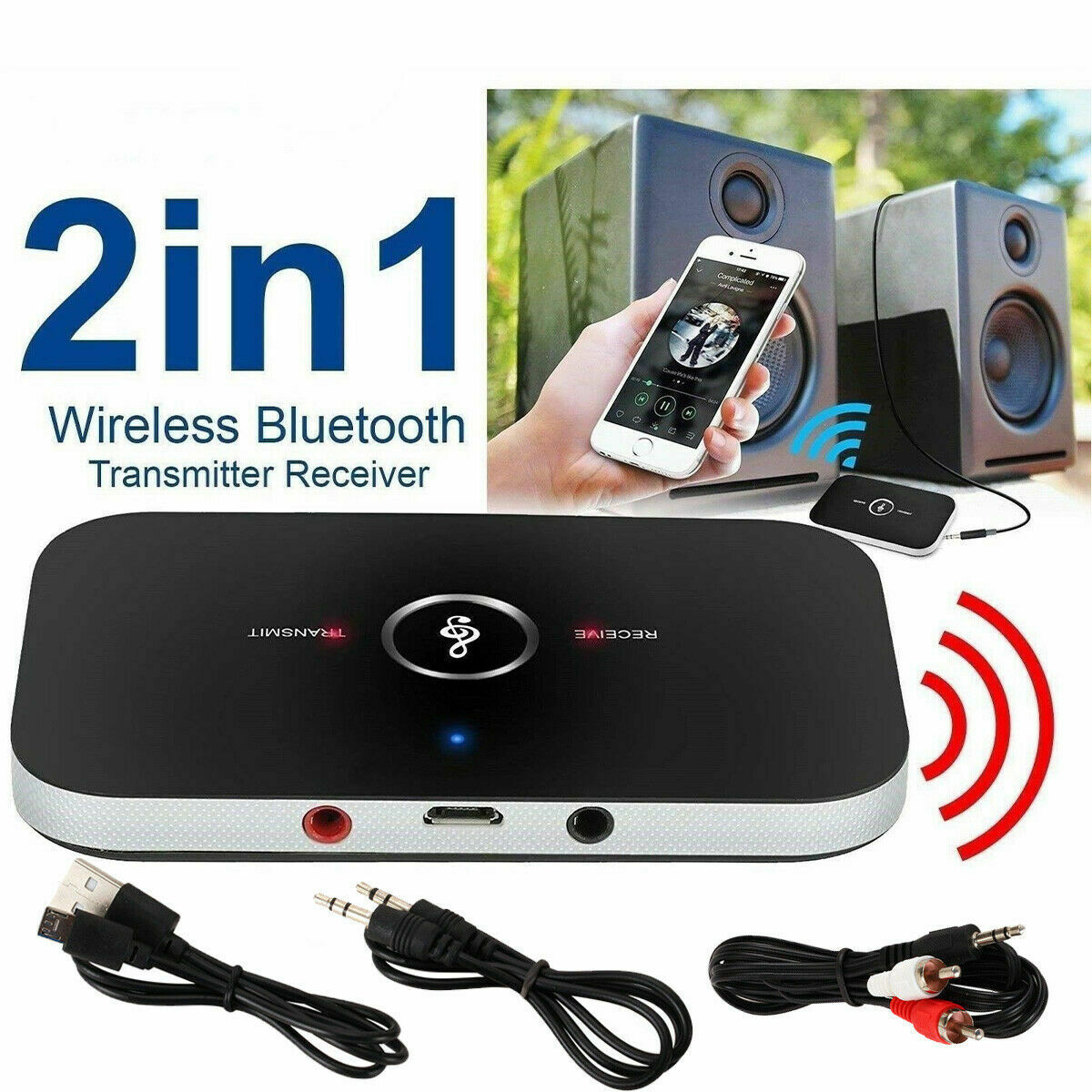 Bluetooth Transmitter & Receiver Wireless Adapter For Home stereos/speakers