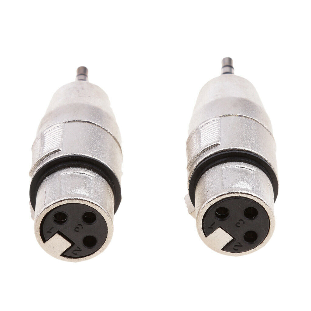 2 Pieces 3.5mm Mini Male TRS to XLR 3 Pin Male Microphone MIC Audio Adapter and