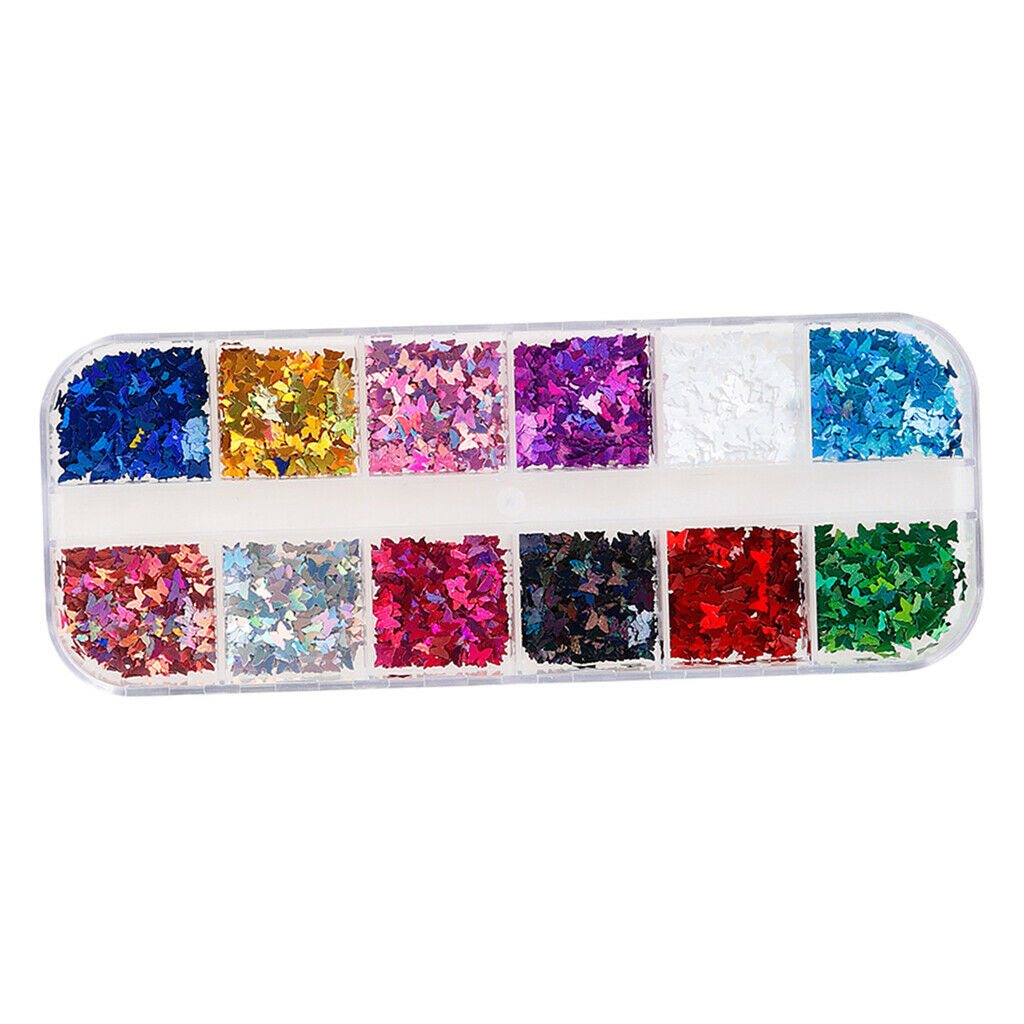 24 Pieces Nail Iridescent Foil Flakes Fragments Nails Art Decals Crafts