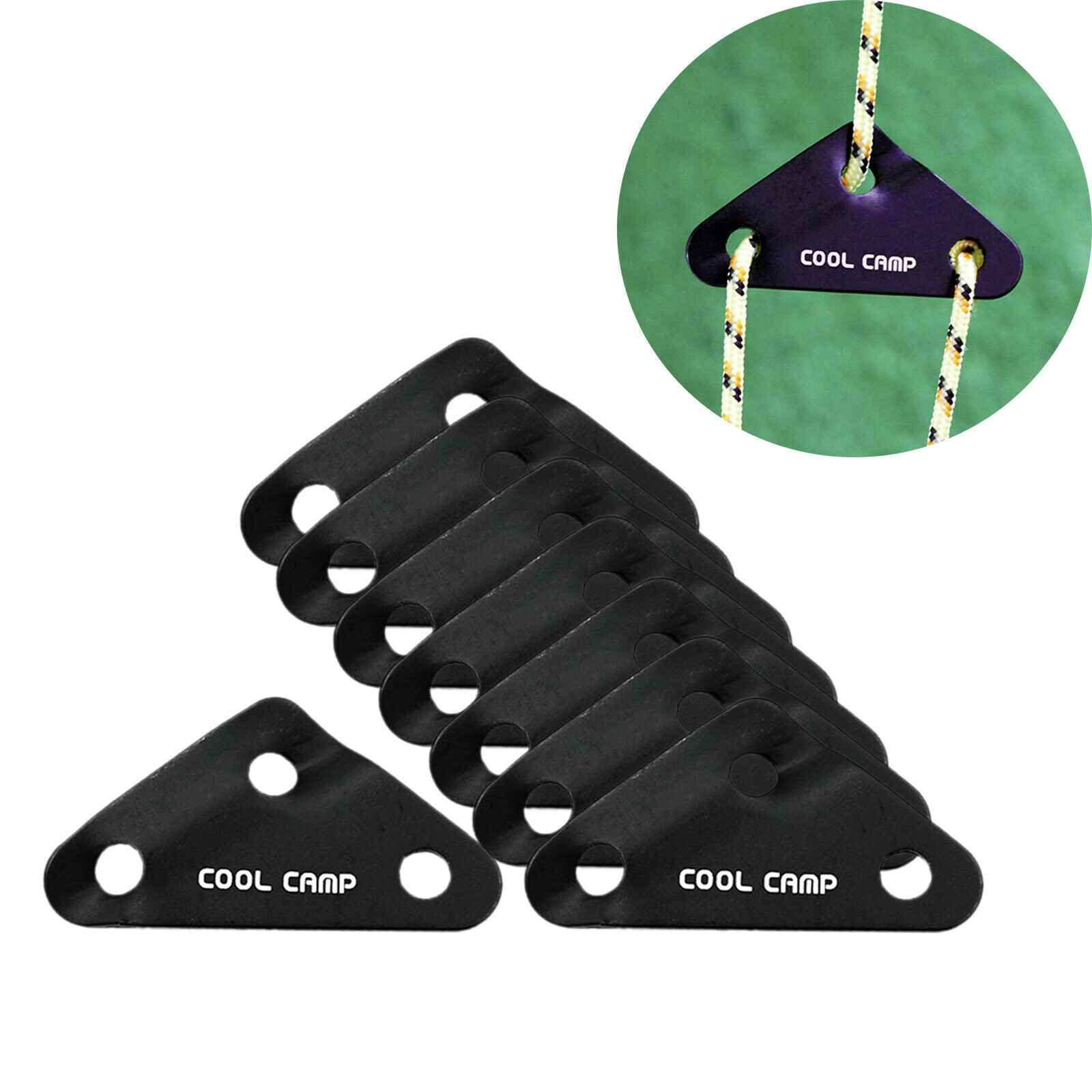 8 Pack Guyline Cord Adjusters Paracord Tensioner Bent Runner for Hiking