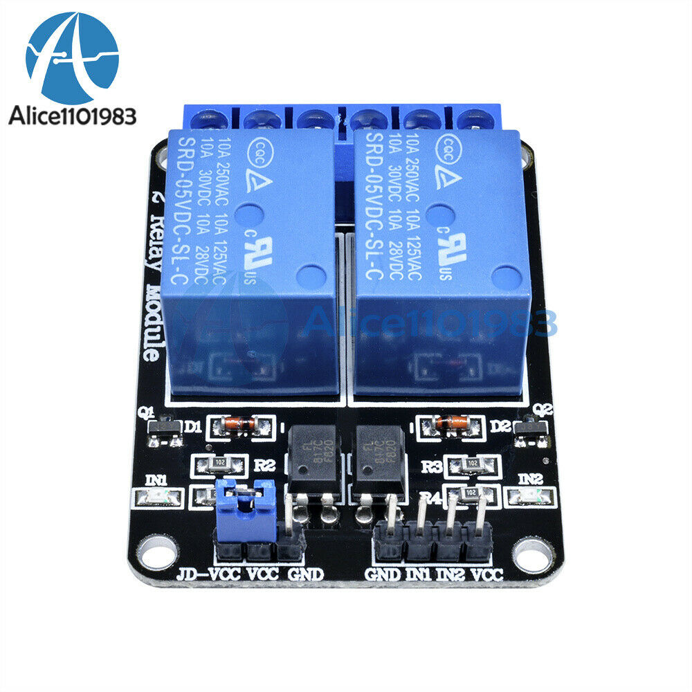 2PCS Two 2 Channel Relay Module 5V With optocoupler For PIC AVR DSP ARM Arduino