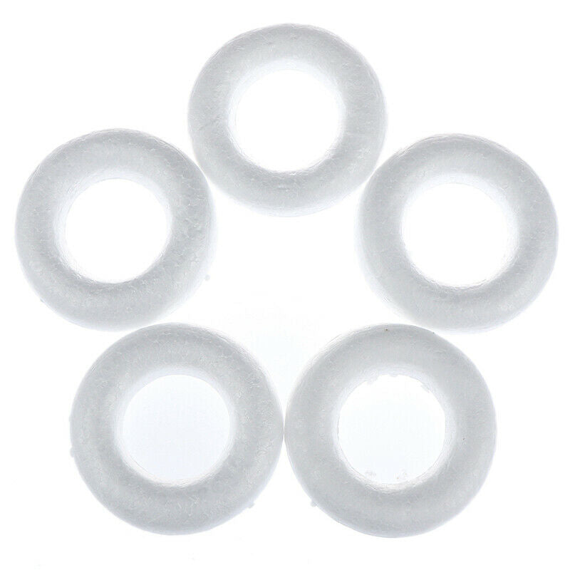 5pcs Polystyrene Styrofoam Foam ring White Craft Balls For DIY Christmas .l8