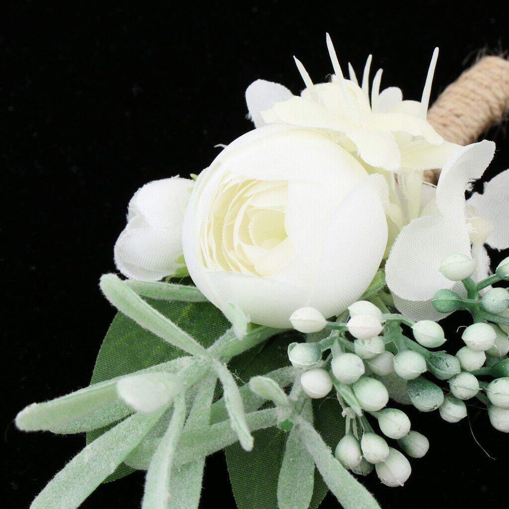 1pcs Boutonnieres w/ Pin Groom Flower Wedding Party Prom Man Suit Decoration