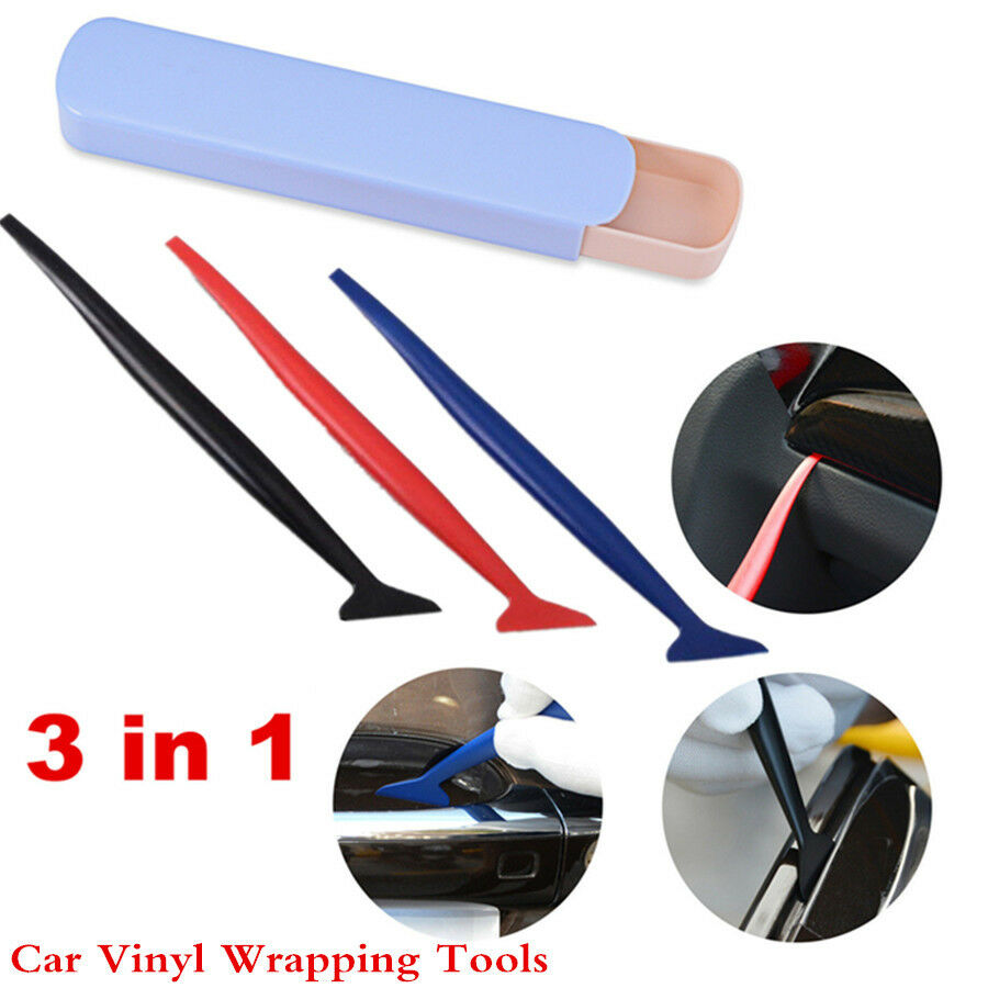 Set Car Vinyl Wrapping Tools Felt Squeegee Application Window Tint Kit Install