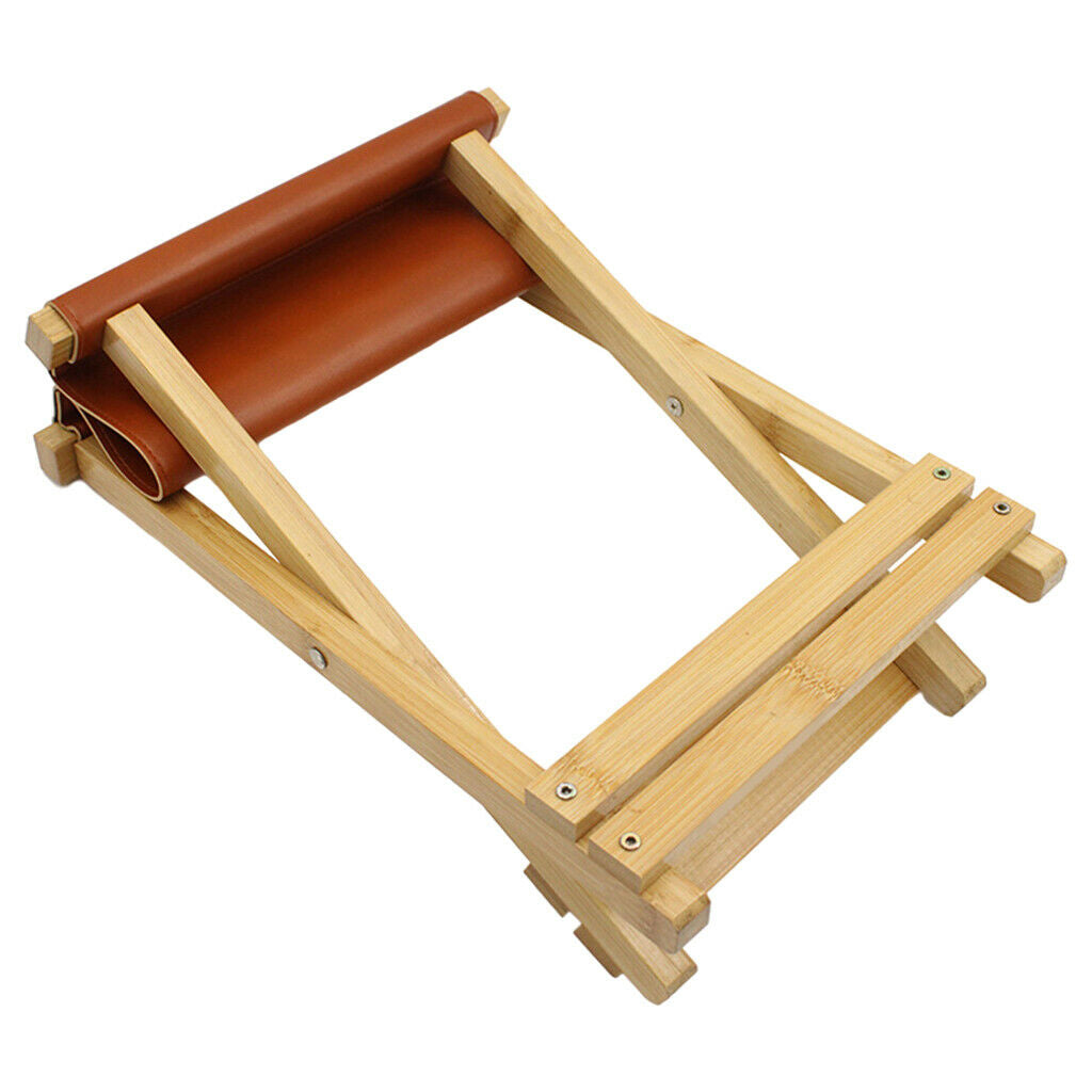 Wooden Leather Folding Chairs Leather Mazar Easy to Carry for Family Fishing