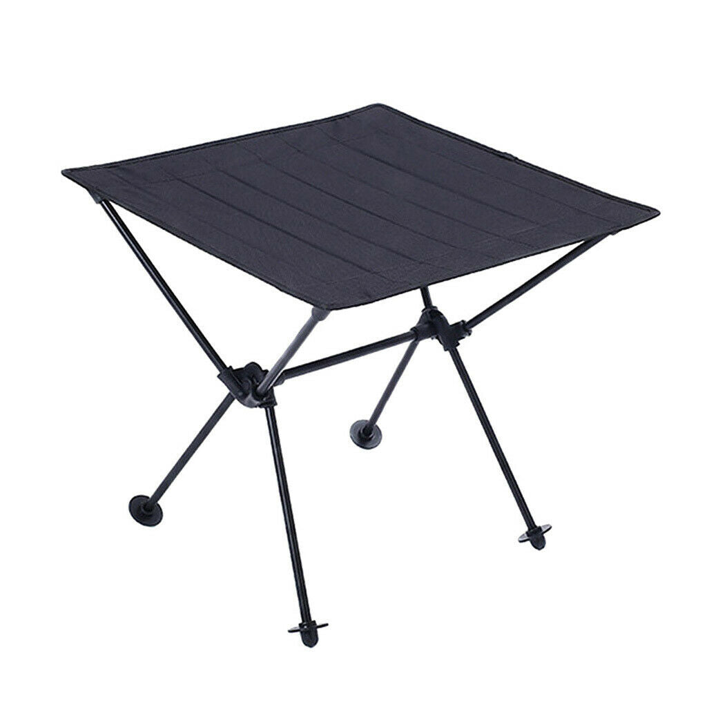 Portable Folding Aluminum Camping Picnic Table Dining Desk Outdoor Black