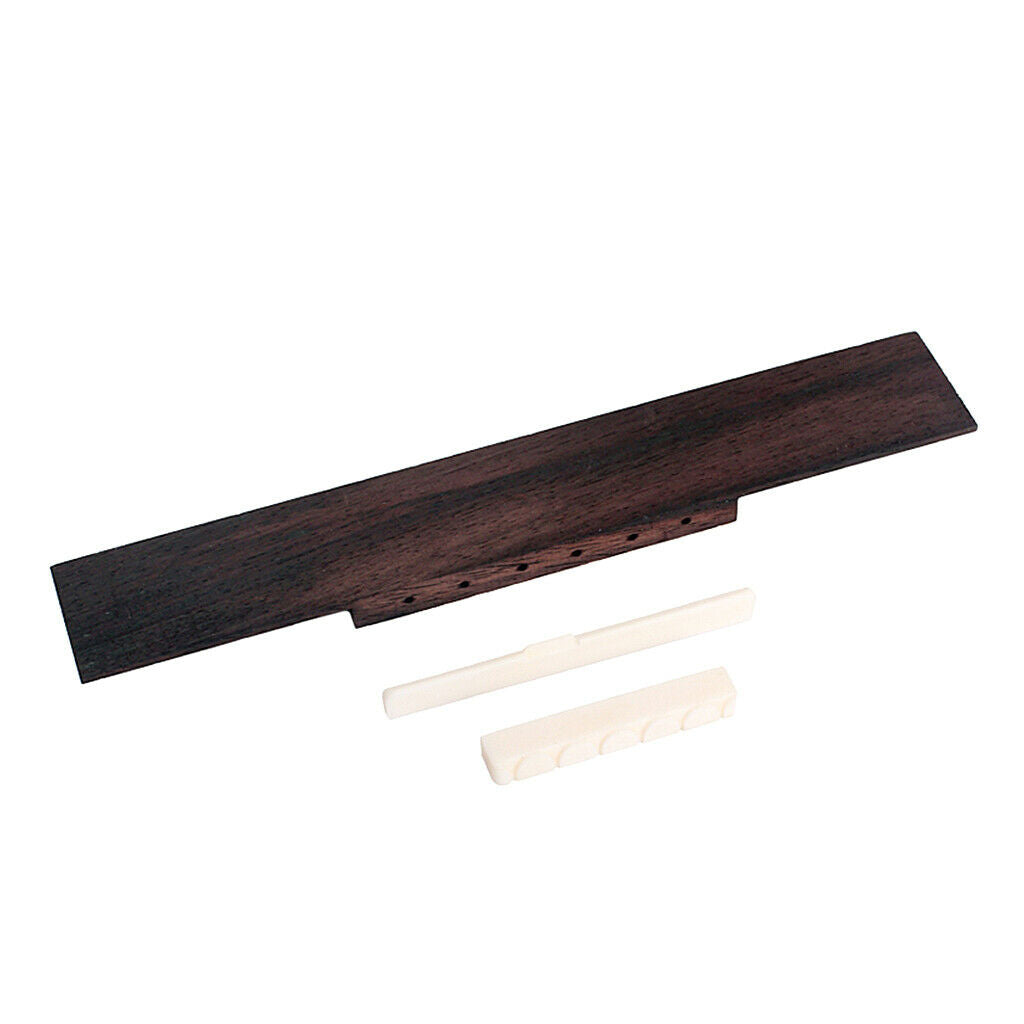 Guitar Bone Bridge Saddle Nut Rosewood Guitar Bridge for Classical Guitar
