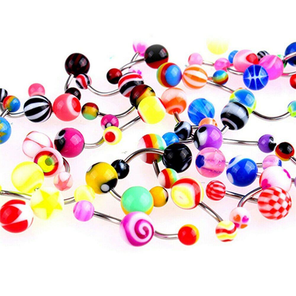 30PCS/Set MULTI-PACK OF MIXED STYLE BELLY BARS / NAVEL RINGS PIERCINGS Jewelery